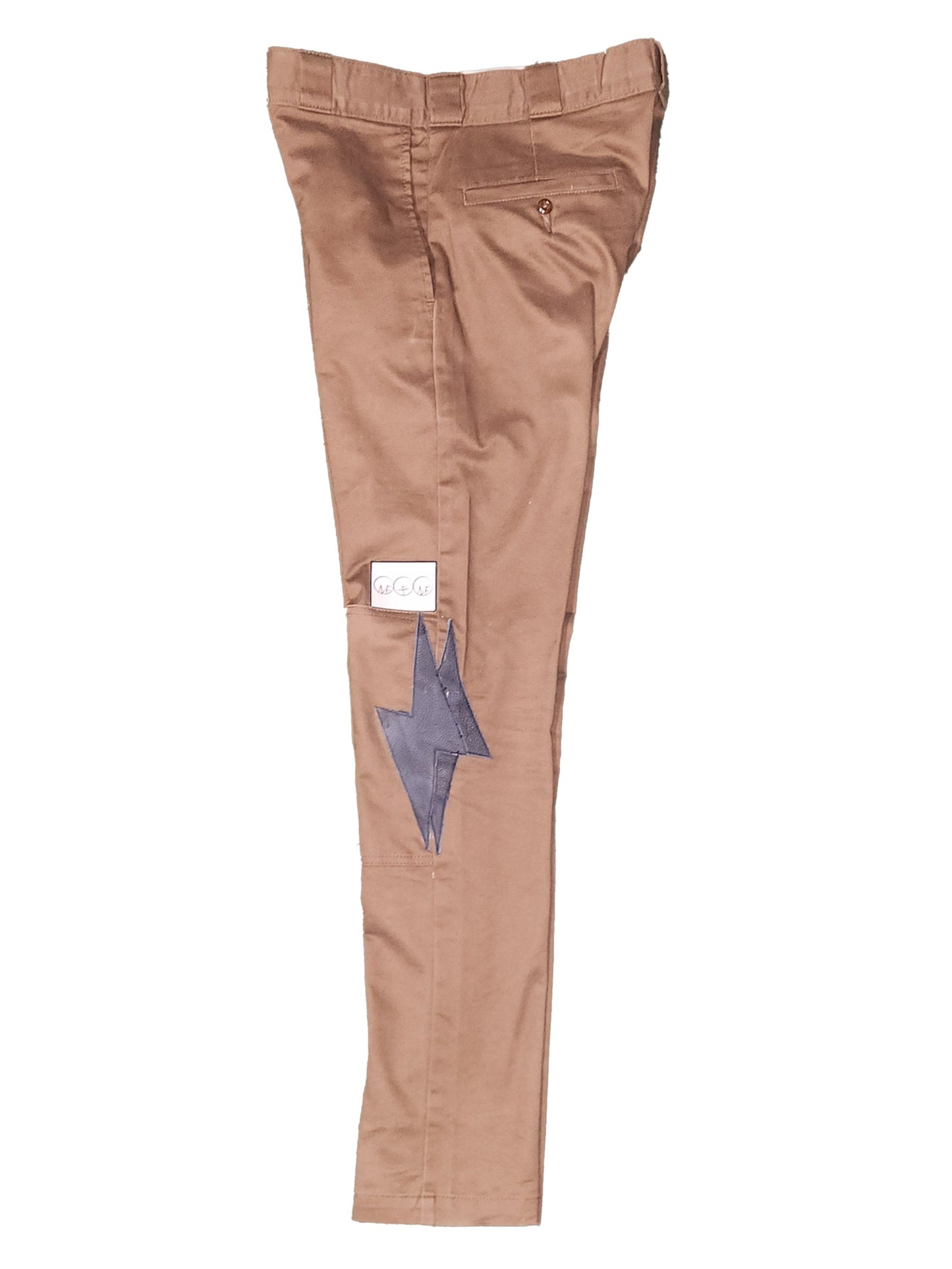 Leather Lightning Bolt Pants (Brown)