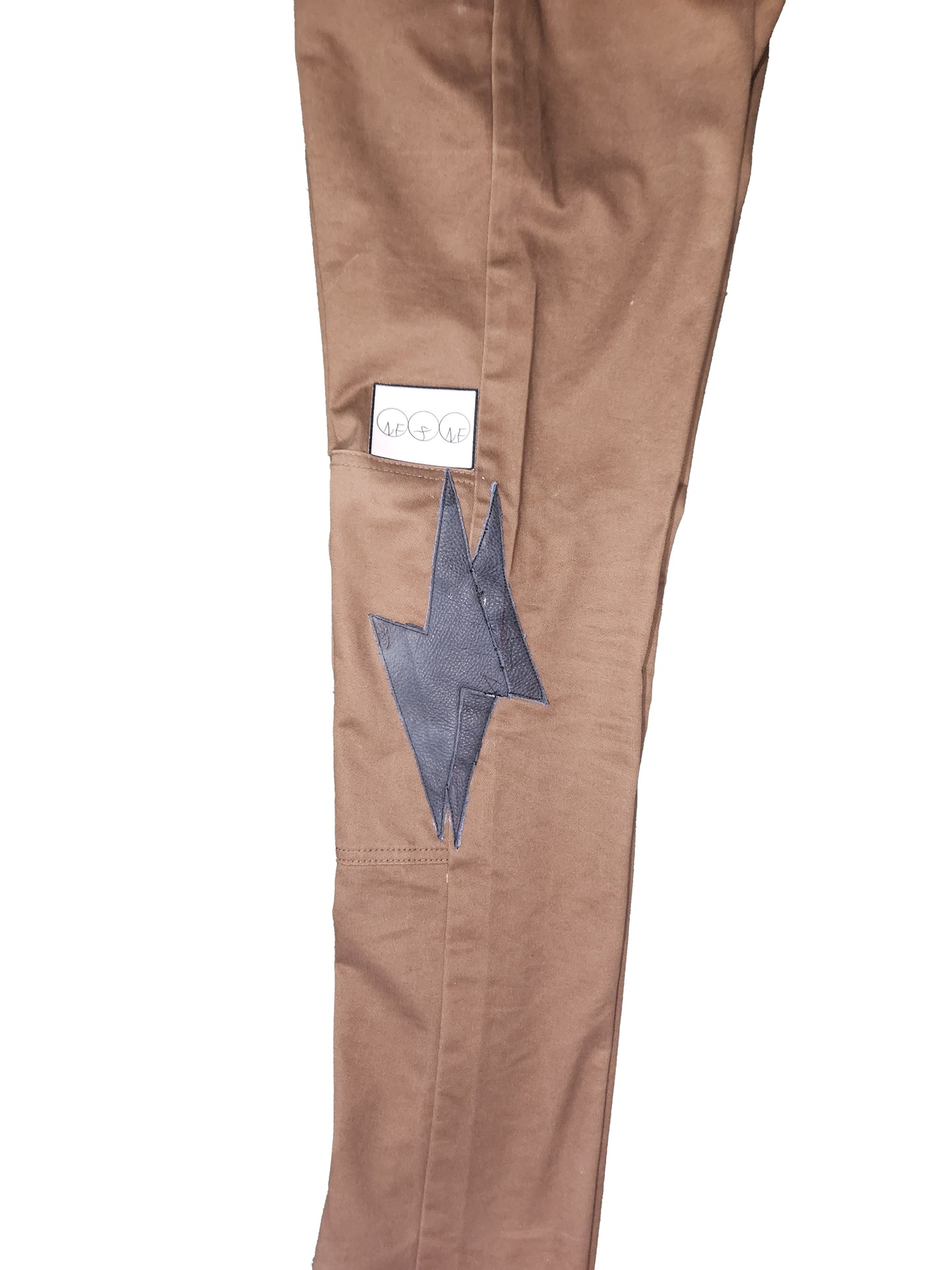 Leather Lightning Bolt Pants (Brown)