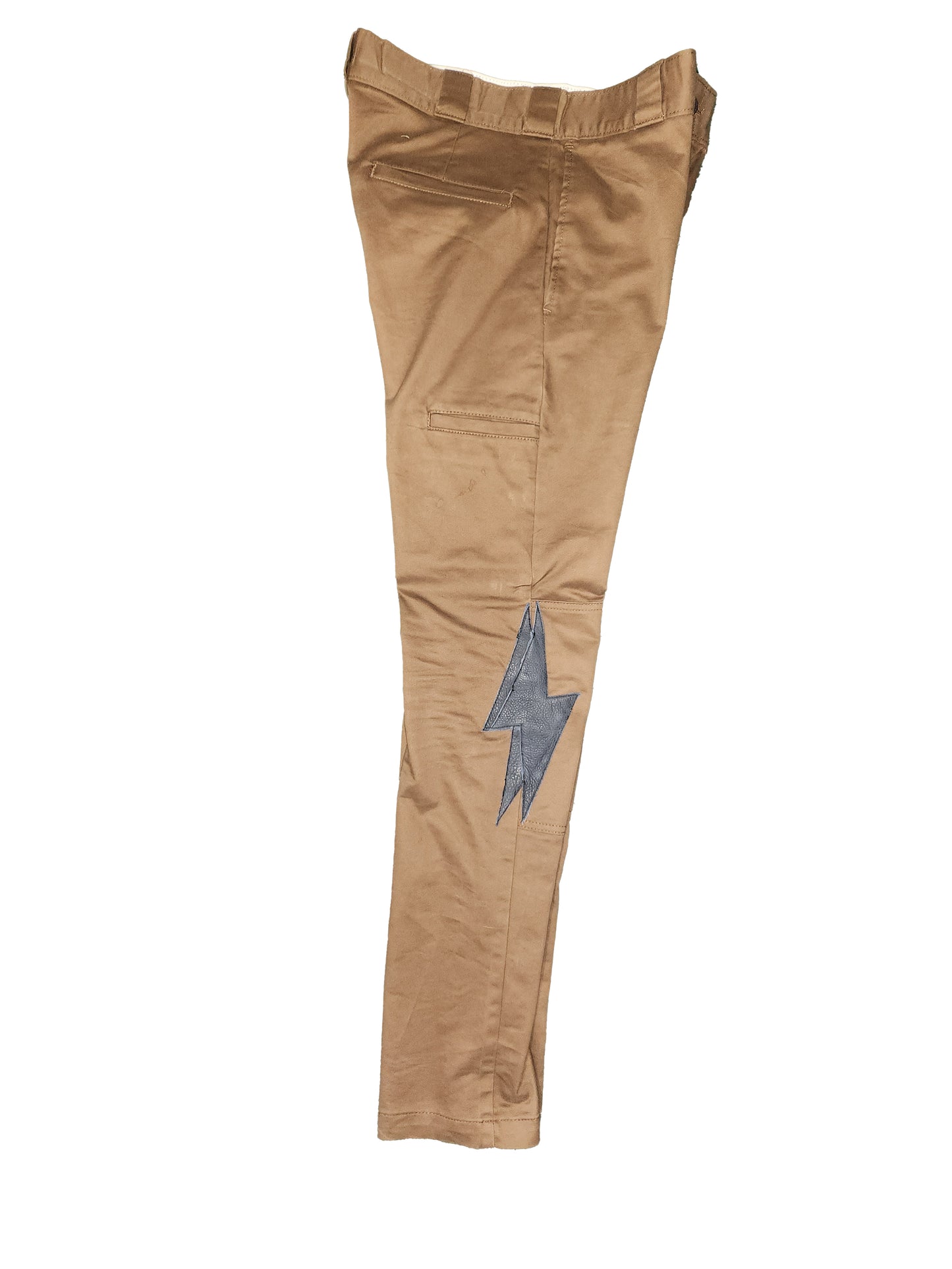 Leather Lightning Bolt Pants (Brown)