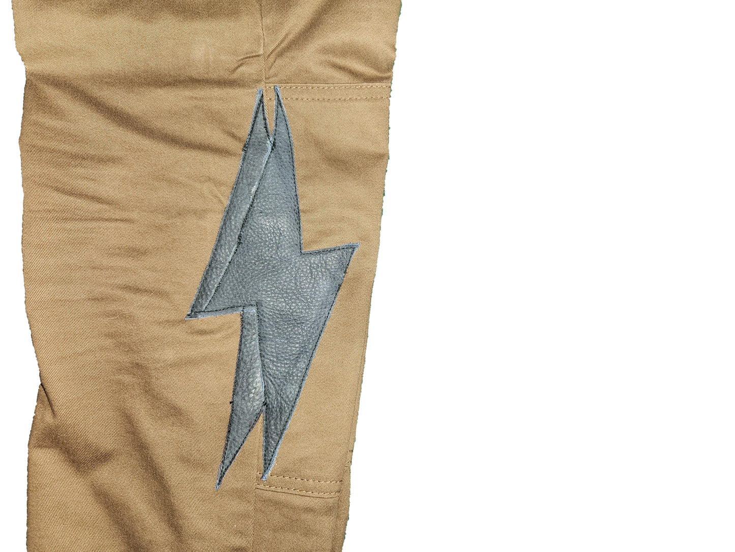 Leather Lightning Bolt Pants (Brown)