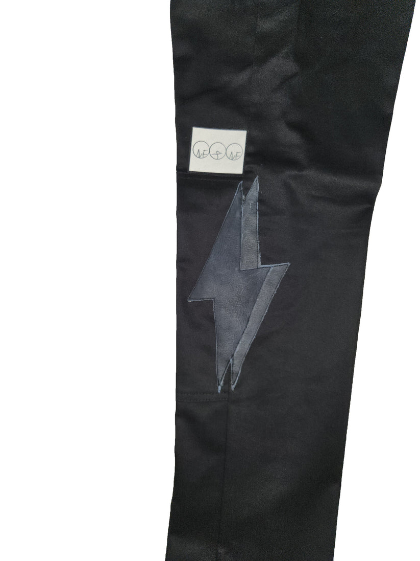 Leather Lightning Bolt Pants (Black)