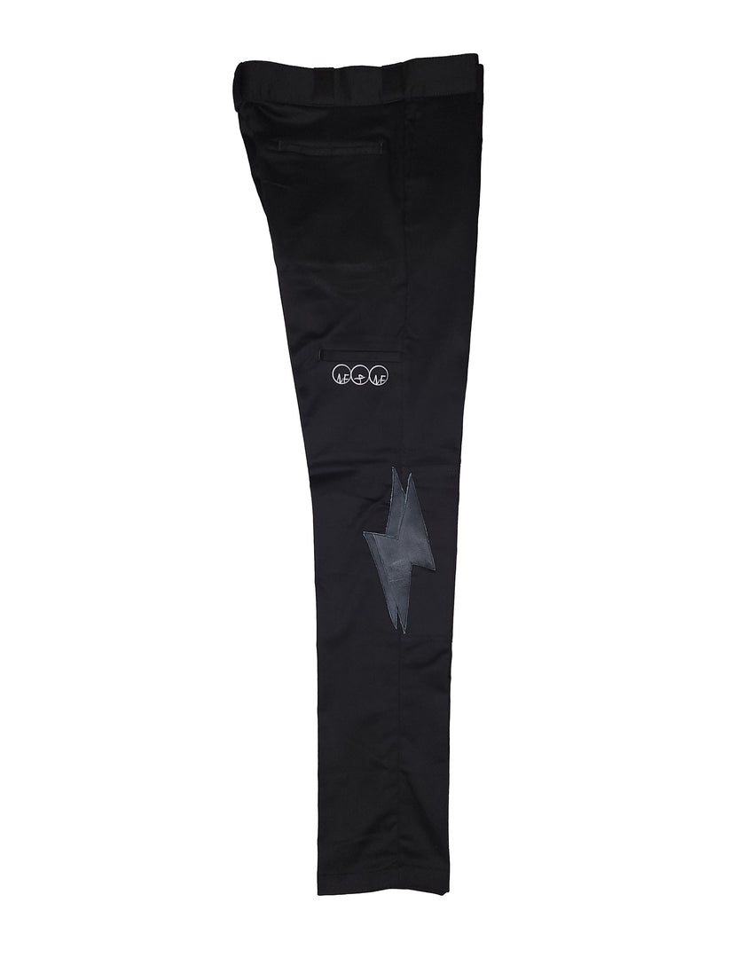 Leather Lightning Bolt Pants (Black)