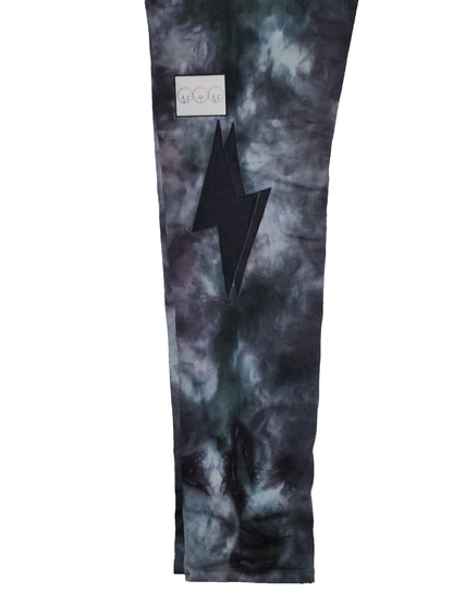 DOUBLE LEATHER TYE DYE PANTS