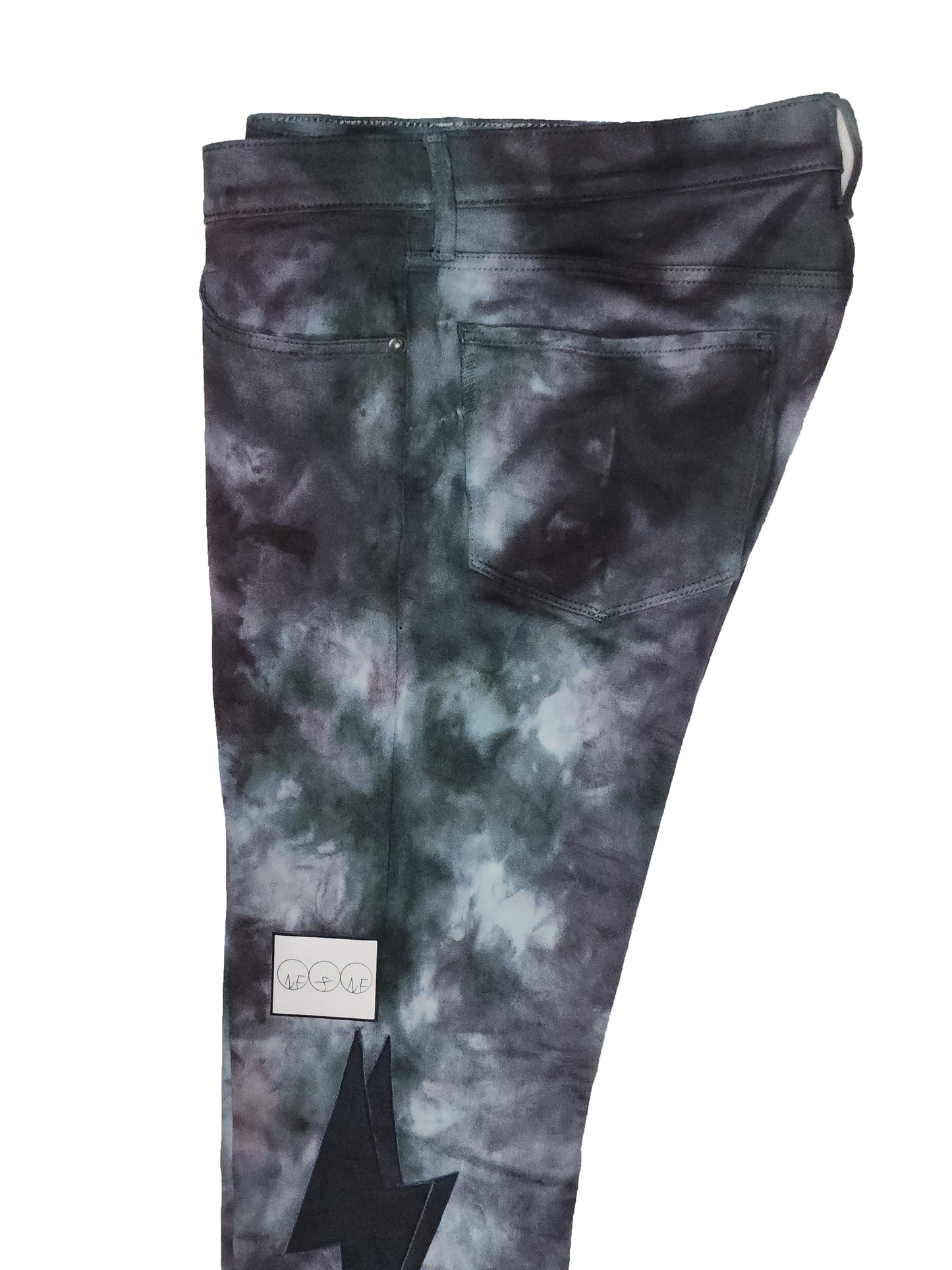 DOUBLE LEATHER TYE DYE PANTS