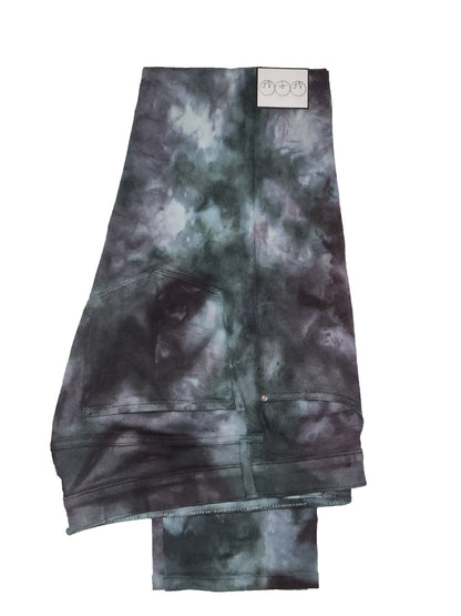 DOUBLE LEATHER TYE DYE PANTS