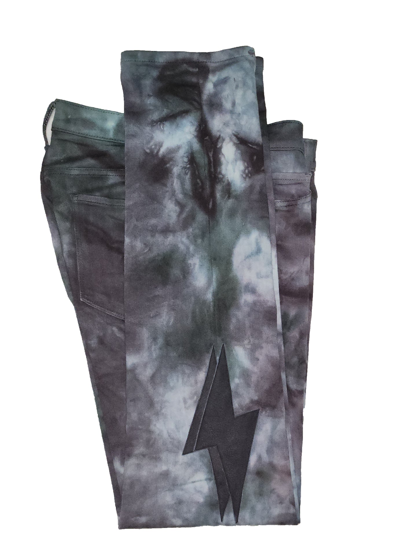 DOUBLE LEATHER TYE DYE PANTS
