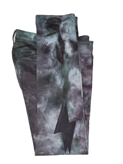 DOUBLE LEATHER TYE DYE PANTS