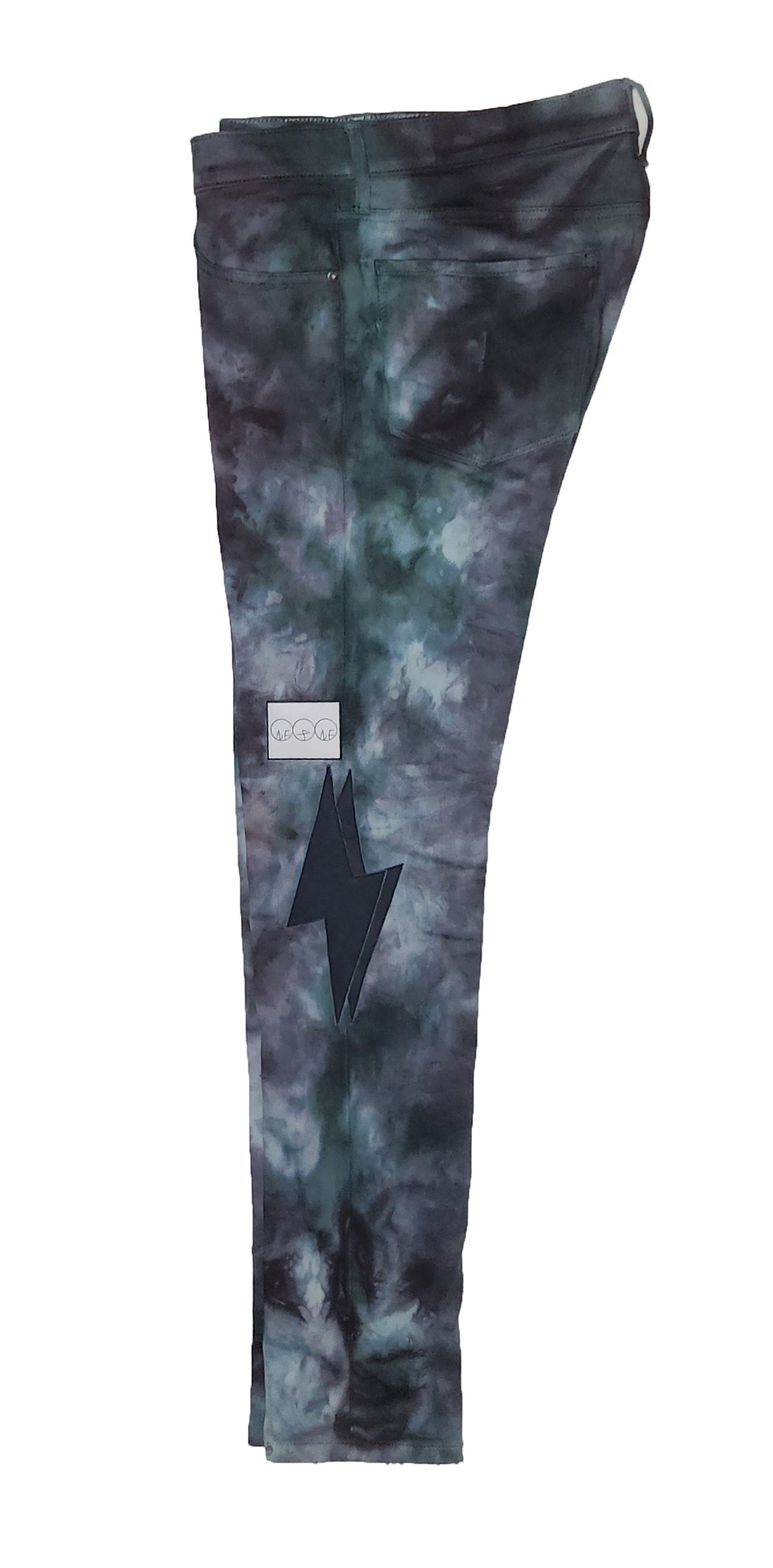 DOUBLE LEATHER TYE DYE PANTS