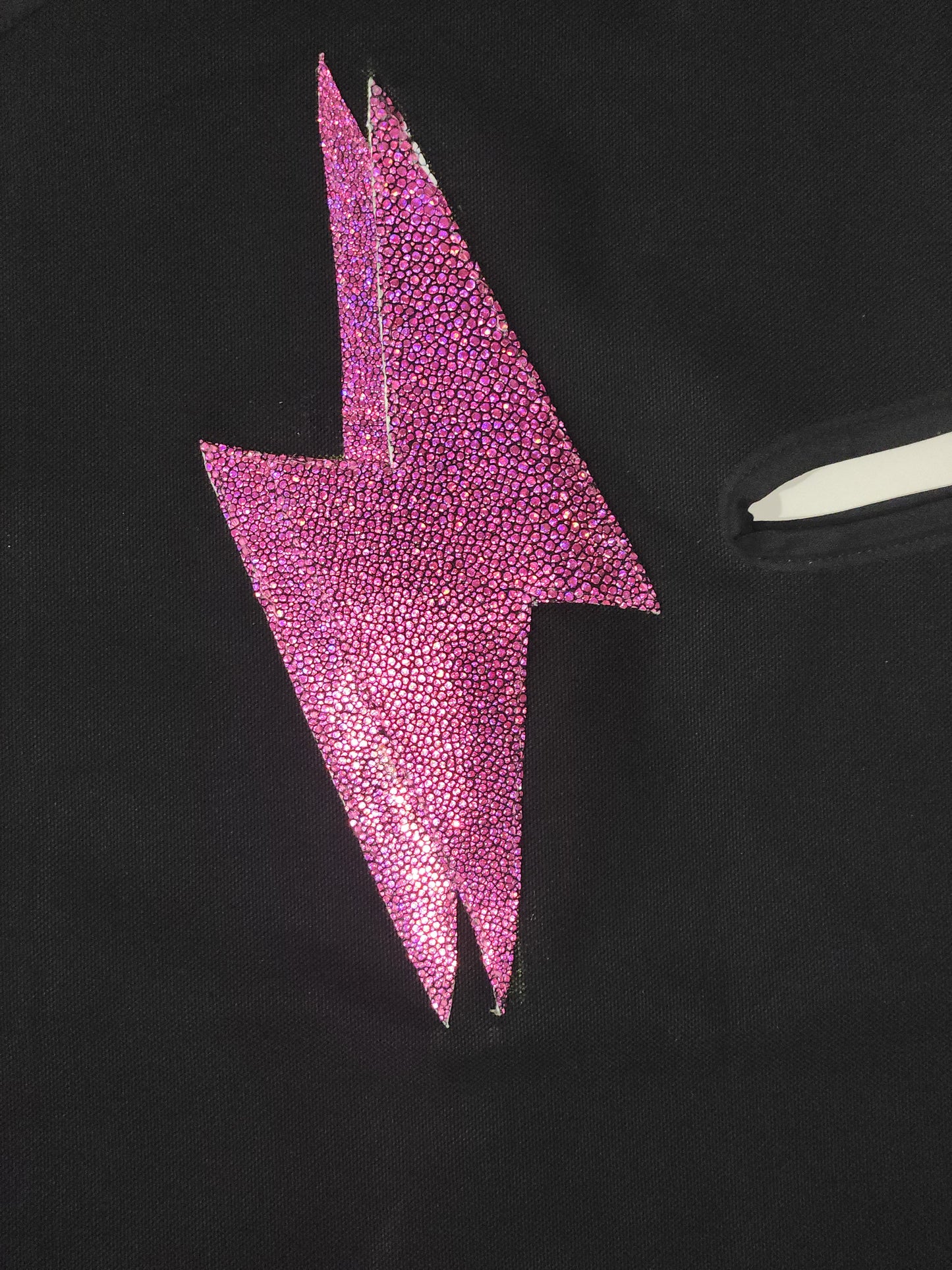 Double Leather Lightning Bolt With Zipper (Pink Stingray)