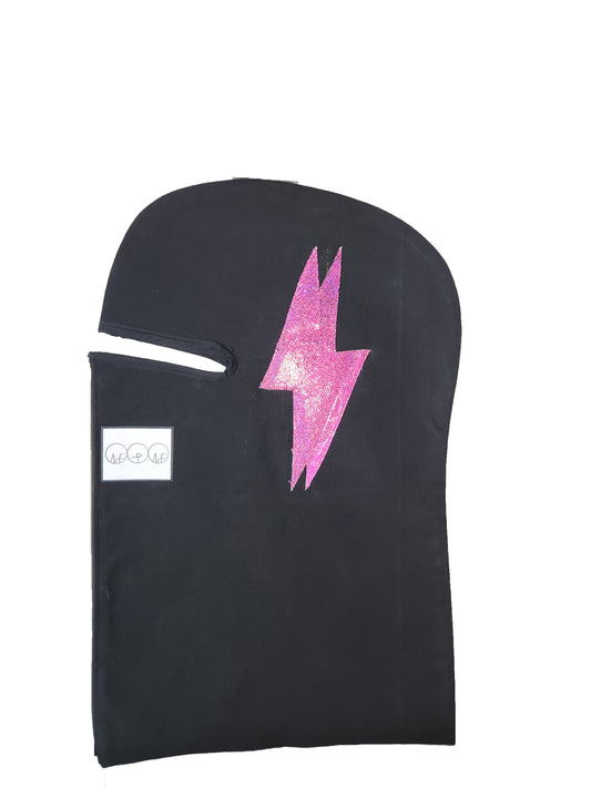 Double Leather Lightning Bolt With Zipper (Pink Stingray)