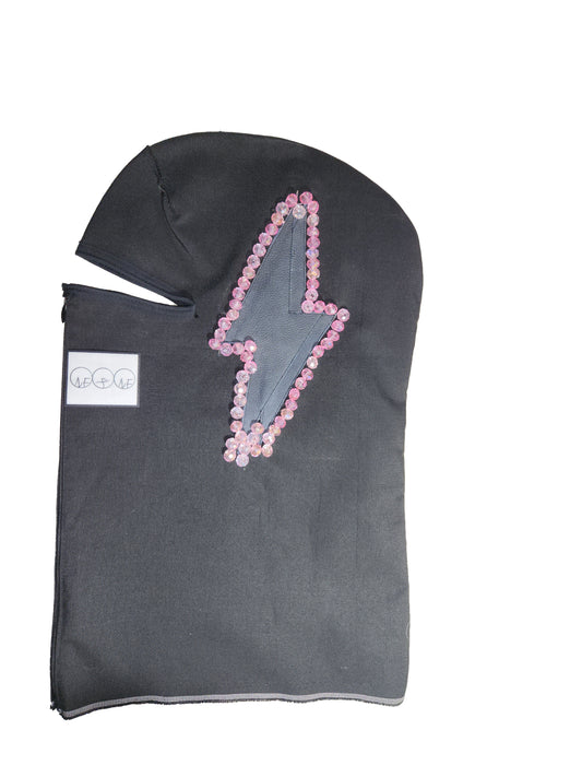 Double Leather Lightning Bolt With Zipper (Pink)