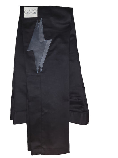 Leather Lightning Bolt Pants (Black)