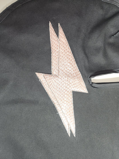 Snake Embossed Double Leather Lightning Bolt
