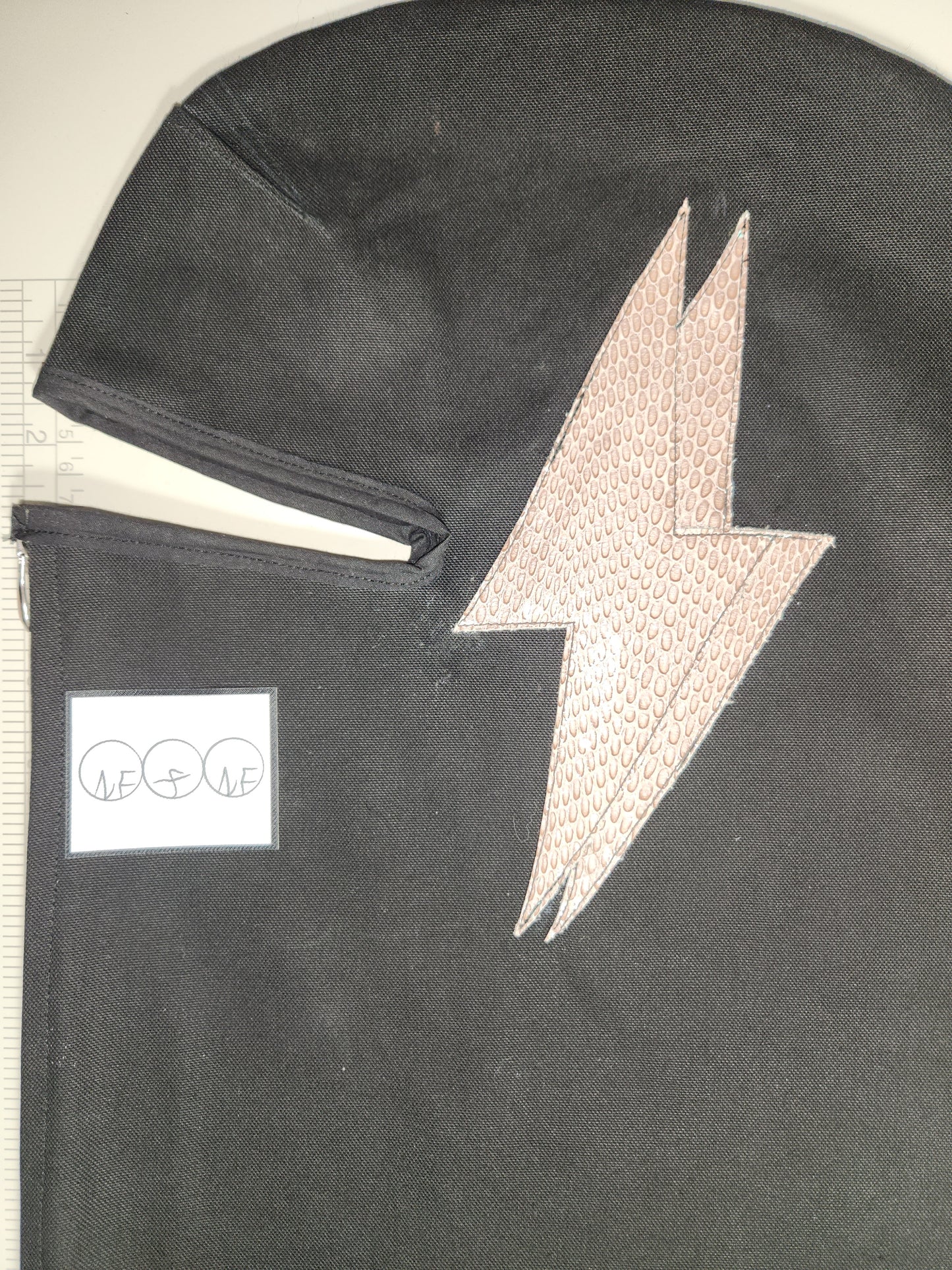 Snake Embossed Double Leather Lightning Bolt