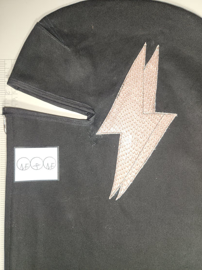 Snake Embossed Double Leather Lightning Bolt