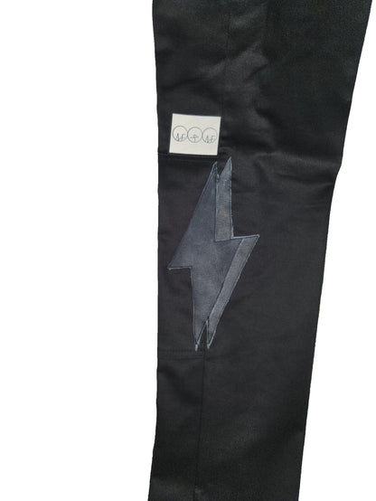 Leather Lightning Bolt Pants (Black)