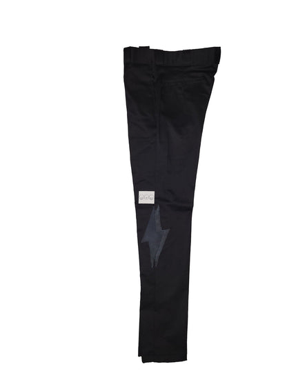 Leather Lightning Bolt Pants (Black)