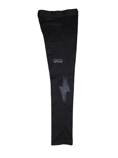 Leather Lightning Bolt Pants (Black)