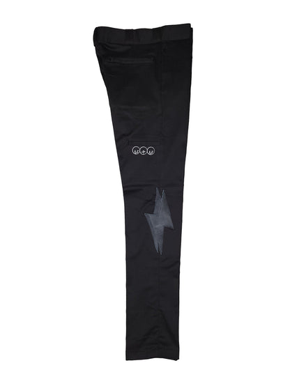 Leather Lightning Bolt Pants (Black)